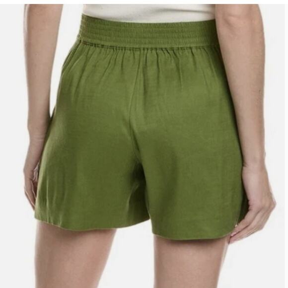 Cabi Traipse Linen Shorts Avocado Green Pull On Size 6 - Picture 2 of 7